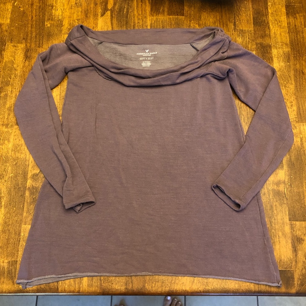 American Eagle Off the Shoulder Top - Purple